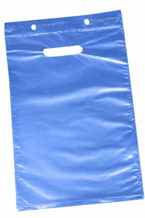 Kahvareikäkassi - 250 x 350+25B x 0,04 mm sininen